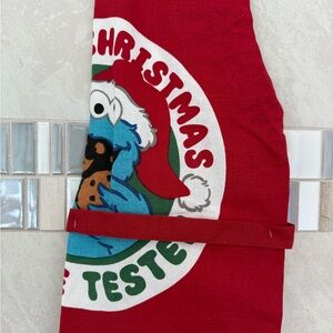 Red Sesame Street Cookie Monster Apron - official Christmas cookie tester